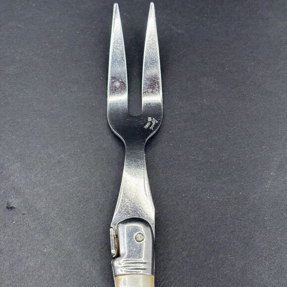 Jean Dubost Laguiole Diox Bee Carving‎ Fork Straight Tines Faux Mother of Pearl - Picture 6 of 16